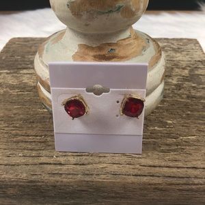 New fashion earrings. Red studs.
